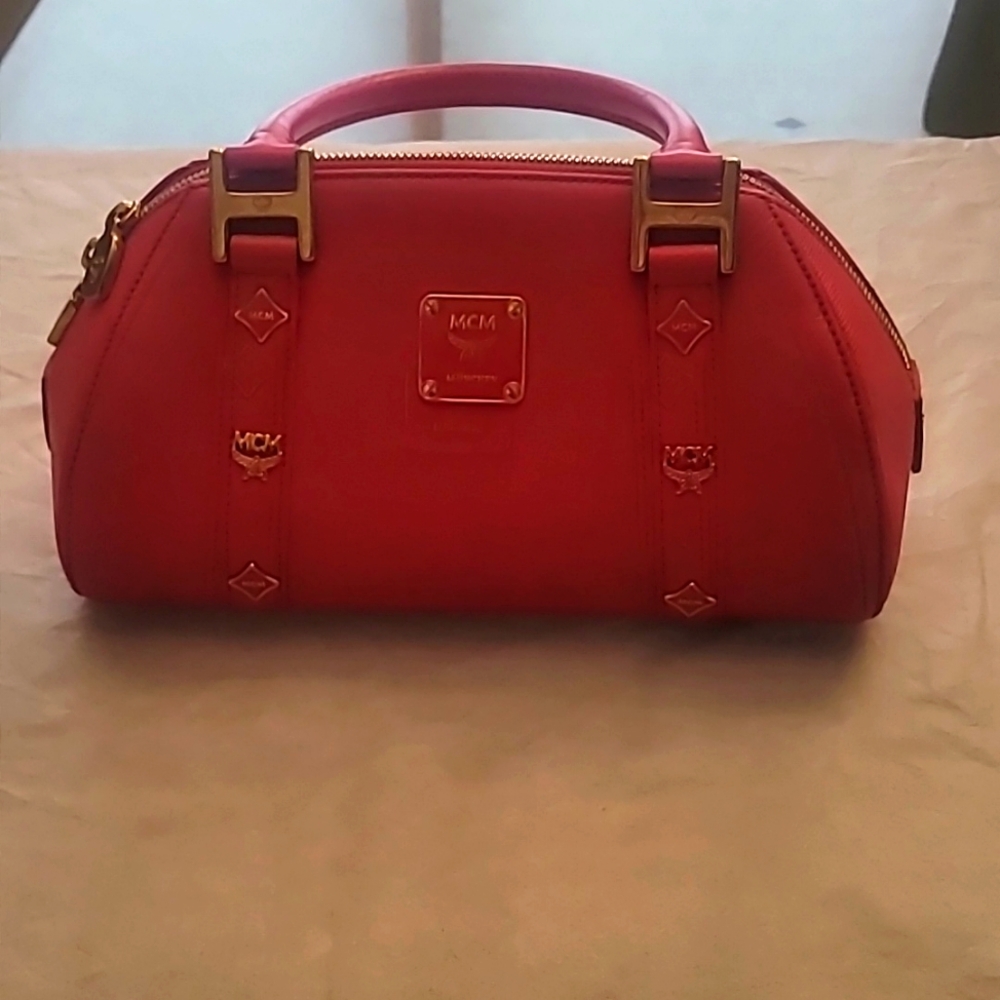 MCM small pink handbag EUC